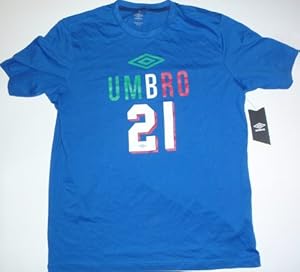 Team Italy Soccer World Cup #21 Royal Blue Umbro Jersey T-Shirt Large