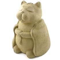 Meditating Cat - Cast Stone Garden Sculpture, large size