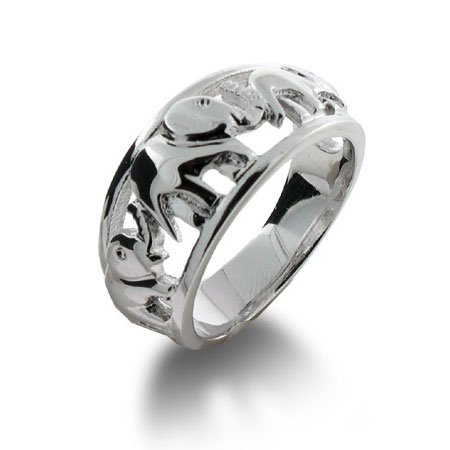 Eve's Addiction Elephants on Parade Sterling Silver Ring