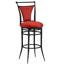 Hot Sale Hillsdale Cierra 30-Inch Swivel Bar Stool, Black Finish with Flame Faux-Suede Fabric