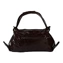 Coffee Double Handle Leatherette Satchel Hobo Handbag w/Shoulder Strap