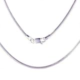 .925 Silver 2mm Round Snake Chain, 16", 18", 20" or 24"