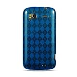 Flexi Gel SKin TPU BLUE With CHECKERED PLAID Design Sleeve Glove Soft Cover ....