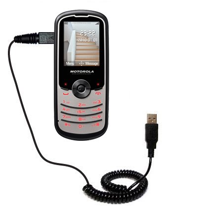 Coiled USB Cable for the Motorola WX260 with Power Hot Sync and Charge capabilities - uses Gomadic TipExchange Technology