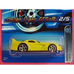 Mattel Hot Wheels 2006 1:64 Scale Yellow Dodge Viper GTS-R 2 5 Die Cast Car #062 by Car