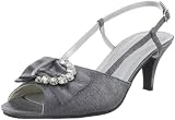Annie Shoes Women's Tranquill Slingback Sandal,Pewter Satin,10 C US