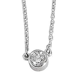 Platinum Flaming Diamond Solitaire Necklace