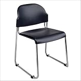 Kitchen & Housewares : (4 Pack) Stack Chair with Plastic Seat and Back In Black Finish By Office Star