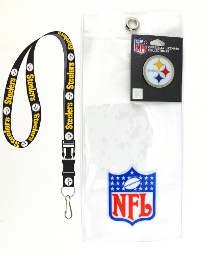 Pittsburgh Steelers Lanyard with Ticket Holder and Logo Pin