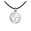 Black Leather Adjustable Pewter Tribal Blade Necklace