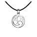 Black Leather Adjustable Pewter Tribal Blade Necklace