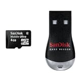 Sandisk microSDHC 4GB (4G)マイクロSDHC クラス6 SDSDQY-4096 カードリーダー付属 海外向けパッケージ品