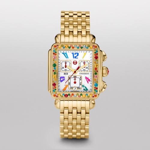 MICHELE Deco Gold Carousel Gold Bracelet Watch