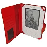 J-Tech Digital Red Genuine Leather Amazon Kindle 2 (Fits 6 Display, Kindle 2) E-Book Reader Carrying Protective Case Cover