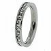 High Polished Stainless Steel Ring with Channel Set Cubic Zirconias (3 mm)