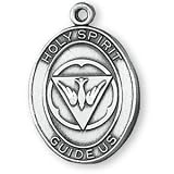 Sterling Silver Holy Spirit Medal and 24-inch Chain
