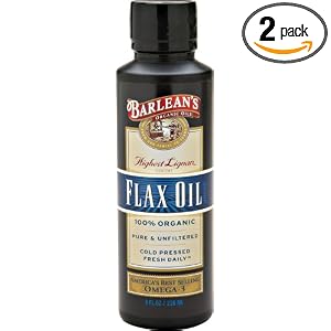 Barlean's Organic Oils High Lignan Flax Oil, 8-Ounce Bottles (Pack of 2)