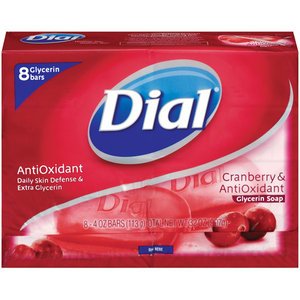 Dial Cranberry and Antioxidant Glycerin Soap Bar, 8 Count (Pack of 2)