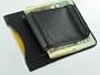 Spring Clip Black Fine Leather Hand Crafted Men's Wallet Credit Card Holder with Cash Bill Money Clip