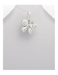 Butterfly Shell Pendant Necklace In 92.5 Sterling Silver