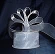 Sheer Organza Ribbon Mono Edge - 1.5" - 25 Yards (75 FT) - Silver