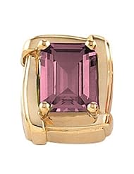 14K Yellow Gold Emerald Cut Pink Tourmaline Pendant -- LIFETIME WARRANTY