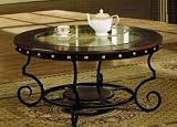 Coffee Table with Nail Head Trim in Two Tone Finish