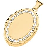 14K Yellow Gold Baby Plain Oval Locket