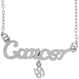 Cancer Horoscope Zodiac Nameplate Necklace, 14
