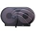San Jamar Products - San Jamar - Oceans Twin 9" JBT Toilet Tissue Dispenser, 19 x 5 1/4 x 12, Black Pearl - Sold As 1 Each - Versatile jumbo dispenser is yet slim and compact, making it a perfect fit in any washroom. - Holds two 9" jumbo tissue rolls; 3 1/4" core diameter. - Slider prevents access to spare roll until first roll is completely depleted. - Infinity System allows for uninterrupted availability of tissue. - Dispenses any brand or quality of jumbo tissue.