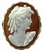 Master Carved, Sardonyx Shell Cameo Ring Sterling Silver 18k Gold Overlay Size 8.5