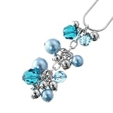 Oliver Weber 8812 Rhodium Plated Metal Swarovski Turquoise Crystal Ladies Pendant & Chain