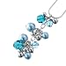 Oliver Weber 8812 Rhodium Plated Metal Swarovski Turquoise Crystal Ladies Pendant & Chain