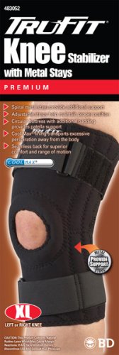 Tru-Fit Knee Stabilizer With Metal Stays Black Extra Large