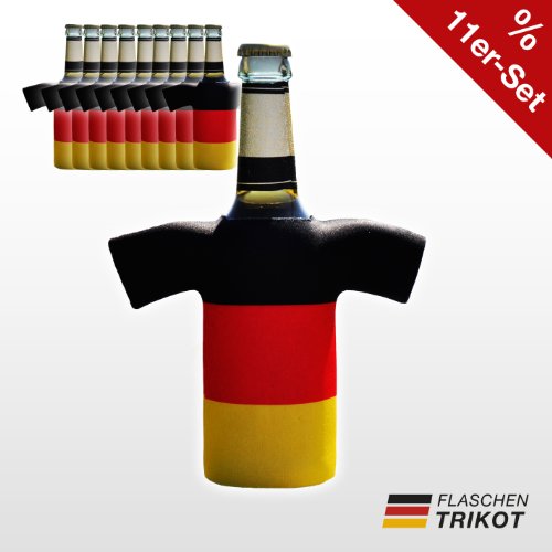 Flaschentrikot Deutschland 11er-Set – Flaschenkühler Neopren für die ganze Mannschaft – Fanartikel zur Fussball EM 2016