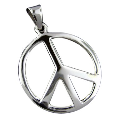 925 Silver Large Peace Sign Pendant Hawaiian Jewelry
