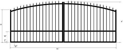 Estate Swing 16ft Dual Aluminum Driveway Gate