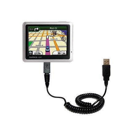 Coiled USB Cable for the Garmin Nuvi 1250 with Power Hot Sync and Charge capabilities - uses Gomadic TipExchange Technology