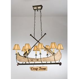 48"L Personalized Canoe 8 Lt Chandelier