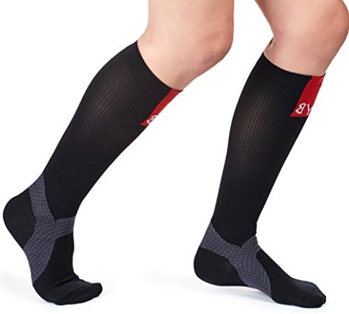 Compression Socks for Men and Women By Yorkberg. Great for Running Travel - Nurses. Helps Leg Shin Splints and Calf Pain. Mens Graduated Stockings Sleeves. Boosts Circulation - XL