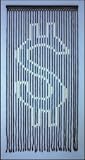 Wooden Beaded Door Curtain ~ Dollar Sign ~ Hand Painted ~ Fits Standard Door Way ~ Approx 31 Strands