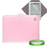 Sony Reader Digital Book (PRS600BC) (PRS600RC) (PRS600SC) with touch screen Sleeve bag Cover carrying Leather Case --- PINK + Sony reader Screen Protector + Vangoddy tm, Live*Laugh*Love wrist band!!!