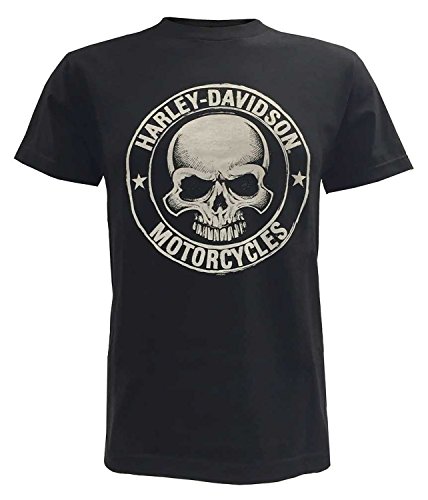 Harley-Davidson Men's H-D Skull Badge Short Sleeve T-Shirt Black 30298293 (L)