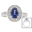 14K White Gold Sapphire and Diamond Ring