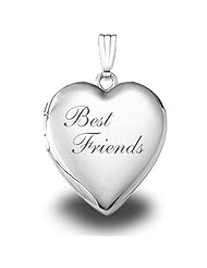 Sterling Silver "Best Friends " Heart Locket 3/4 inch x 3/4 inch