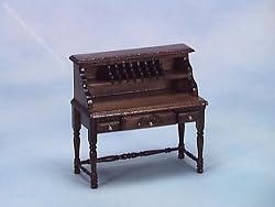 Miniature Vintage Desk in Walnut Stained Wood