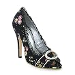 SALE ELLIE 418-TORI 4.5" Peep-Toe w/Rhinestones Black