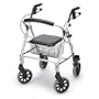 Leichtgewichtrollator Ligero silber, Sitz, Korb, SH 56cm, Rollatoren