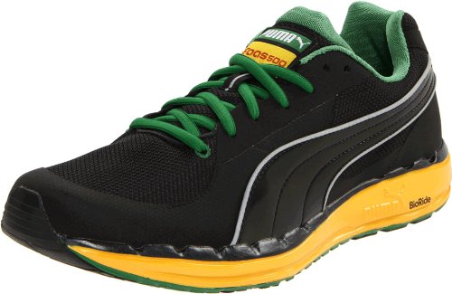 PUMA Men's Faas 500 Jam Running Sneaker,Black/Spectra Yellow/Amazon,6 D US