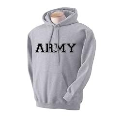 Athletic ARMY Hooded Sweatshirt in Gray